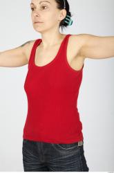 Upper Body Whole Body Woman Casual Singlet Slim Studio photo references